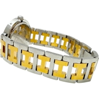 【HERMES/エルメス】 クリッパー 腕時計 ステンレススチール/GP クオーツ ホワイト文字盤/ゴールドシルバーコンビベルト レディース【中古】【真子質店】【NN】【MaMax】