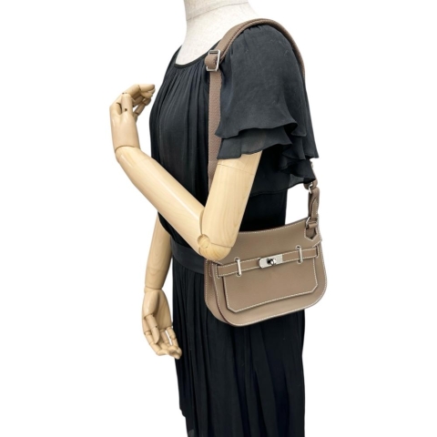 【HERMES/エルメス】 ジプシエール ミニ  ショルダーバッグ エバーカラー/レザー エトゥープ/シルバー金具 レディース【中古】【真子質店】【BL】【MiMixx】