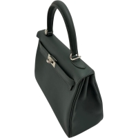 【HERMES/エルメス】 ケリー25 2WAYバッグ ハンドバッグ ヴォースイフト 深緑（ヴェールマングローブ）/ シルバー金具 レディース【中古】【真子質店】【BL】【TDMoxx】