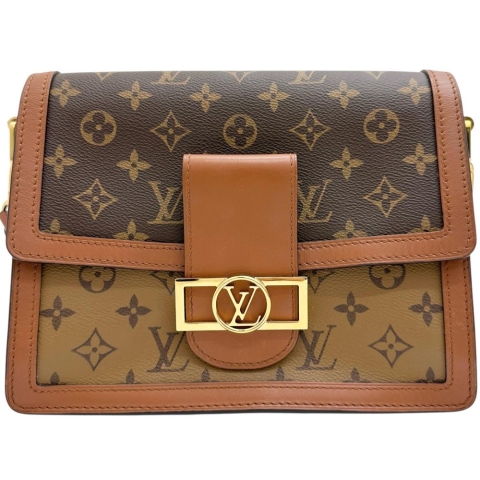 【LOUIS VUITTON/ルイ・ヴィトン】 M45958 モノグラムリバース ドーフィーヌMM ショルダーバッグ モノグラムキャンバス PVC/ゴールド金具 レディース【中古】【真子質店】【BL】【IMiKx】