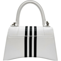 【BALENCIAGA/バレンシアガ】 593546 アディダスコラボ アワーグラス スモール 2WAYショルダーバッグ ハンドバッグ レザー ホワイト/ブラック/シルバー金具 レディース【中古】【真子質店】【BL】【Sxx】