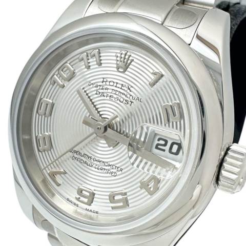 【ROLEX/ロレックス】 179160 デイトジャスト コンセントリック 保証書/ギャラ/箱付 腕時計 ステンレススチール 自動巻き/オートマ 2005年製 シルバー文字盤 レディース【中古】【真子質店】【BL】【MoMoxx】【ex】