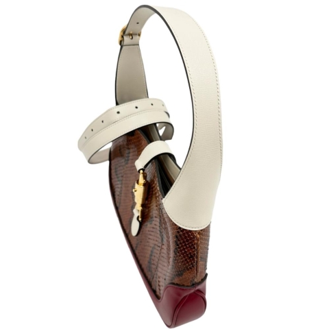 【GUCCI/グッチ】 636706 ジャッキー1961 ワンショルダーバッグ 2WAY  ショルダーバッグ レザー/パイソン  ホワイト/ブラウン/レッド レディース【中古】【真子質店】【BL】【IMaxx】