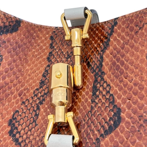 【GUCCI/グッチ】 636706 ジャッキー1961 ワンショルダーバッグ 2WAY  ショルダーバッグ レザー/パイソン  ホワイト/ブラウン/レッド レディース【中古】【真子質店】【BL】【IMaxx】