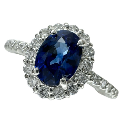 12号 サファイア 0.79ct ダイヤモンド 0.24ct リング・指輪 Pt900プラチナ 3.5g レディース【中古】【真子質店】【NN】【Maxx】