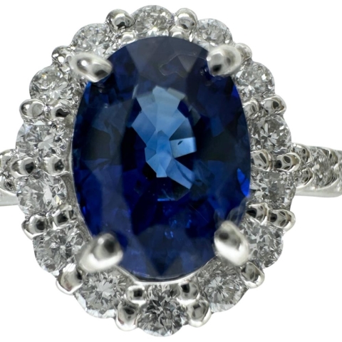 12号 サファイア 0.79ct ダイヤモンド 0.24ct リング・指輪 Pt900プラチナ 3.5g レディース【中古】【真子質店】【NN】【Maxx】