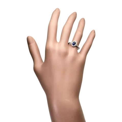 12号 サファイア 0.79ct ダイヤモンド 0.24ct リング・指輪 Pt900プラチナ 3.5g レディース【中古】【真子質店】【NN】【Maxx】