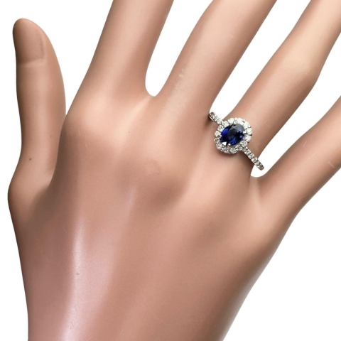 12号 サファイア 0.79ct ダイヤモンド 0.24ct リング・指輪 Pt900プラチナ 3.5g レディース【中古】【真子質店】【NN】【Maxx】