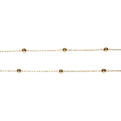 デザインボールチェーン ネックレス K18PGピンクゴールド 18金 1.8g 60.5cm レディース【中古】【真子質店】【BL】【Ixx】【ex】
