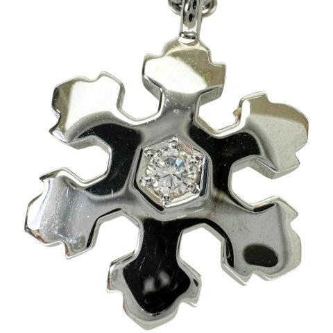 【BVLGARI/ブルガリ】 スノーフレーク ダイヤモンド ネックレス K18WGホワイトゴールド 18金 8.8g 40cm レディース【中古】【真子質店】【BL】【IKIY】