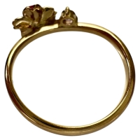 11号 エナメル フラワー 花 ピンクサファイア 0.08ct リング・指輪 K18ゴールド 18金 2.5g レディース【中古】【真子質店】【NN】【DIMi】