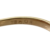 11号 エナメル フラワー 花 ピンクサファイア 0.08ct リング・指輪 K18ゴールド 18金 2.5g レディース【中古】【真子質店】【NN】【DIMi】