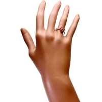 11号 エナメル フラワー 花 ピンクサファイア 0.08ct リング・指輪 K18ゴールド 18金 2.5g レディース【中古】【真子質店】【NN】【DIMi】