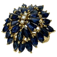 17.5号 サファイア ダイヤモンド リング・指輪 K18ゴールド 18金 9.0g レディース【中古】【真子質店】【NN】【IMoDx】