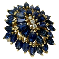 17.5号 サファイア ダイヤモンド リング・指輪 K18ゴールド 18金 9.0g レディース【中古】【真子質店】【NN】【IMoDx】