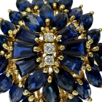 17.5号 サファイア ダイヤモンド リング・指輪 K18ゴールド 18金 9.0g レディース【中古】【真子質店】【NN】【IMoDx】