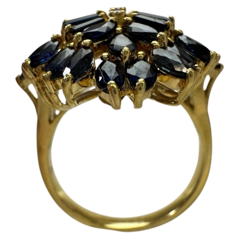 17.5号 サファイア ダイヤモンド リング・指輪 K18ゴールド 18金 9.0g レディース【中古】【真子質店】【NN】【IMoDx】