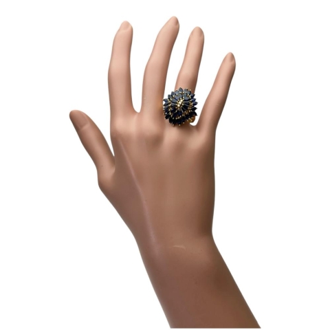 17.5号 サファイア ダイヤモンド リング・指輪 K18ゴールド 18金 9.0g レディース【中古】【真子質店】【NN】【IMoDx】