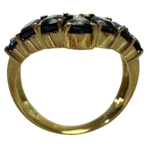 12号 サファイア 2.00ct ダイヤモンド 0.24ct リング・指輪 K18ゴールド 18金 4.3g レディース【中古】【真子質店】【NN】【KDMi】