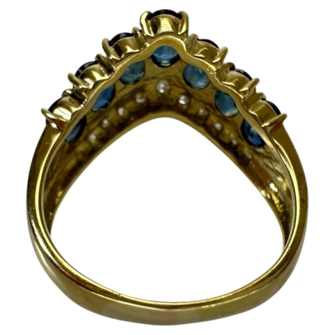 12号 サファイア 2.00ct ダイヤモンド 0.24ct リング・指輪 K18ゴールド 18金 4.3g レディース【中古】【真子質店】【NN】【KDMi】