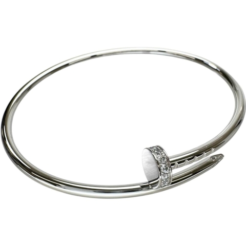 【CARTIER/カルティエ】 ジュストアンクル スモールモデル 現行モデル ダイヤモンド 0.18(20石)ct ブレスレット K18WGホワイトゴールド 18金 9.1g B6084017  #16 レディース【中古】【真子質店】【BL】【MoYMox】