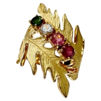 15号 【AKコレクション】  マルチ石 リング・指輪 K18ゴールド 18金 9.8g レディース【中古】【真子質店】【NN】【IYMiMa】