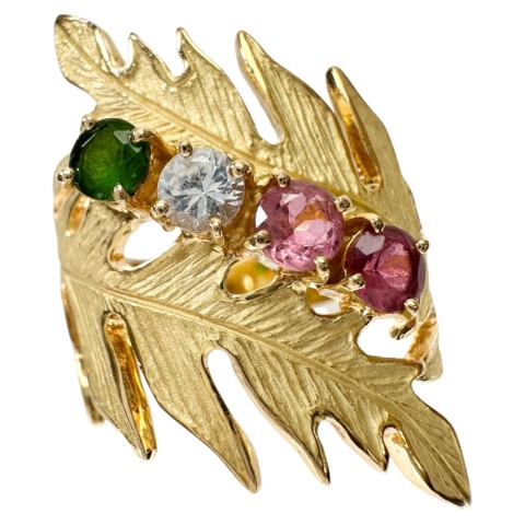 15号 【AKコレクション】  マルチ石 リング・指輪 K18ゴールド 18金 9.8g レディース【中古】【真子質店】【NN】【IYMiMa】