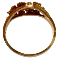 13号 桜モチーフ ダイヤモンド リング・指輪 K18ゴールド 18金 2.6g レディース【中古】【真子質店】【NN】【Dxx】