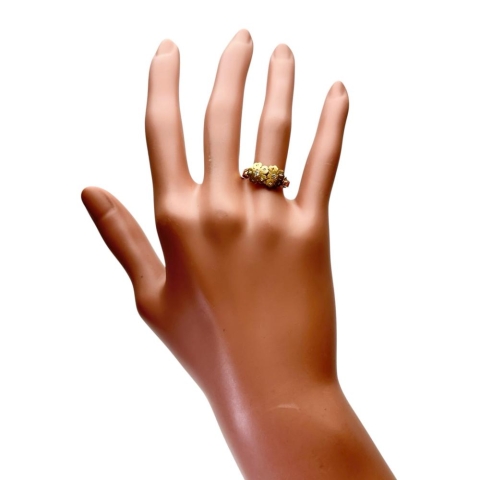 13号 桜モチーフ ダイヤモンド リング・指輪 K18ゴールド 18金 2.6g レディース【中古】【真子質店】【NN】【Dxx】